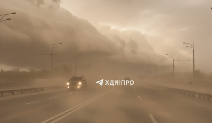Буря и ветер в Днепре