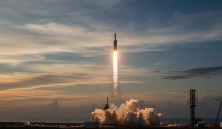 SpaceX Falcon Heavy launches satellite ViaSat-3 to orbit