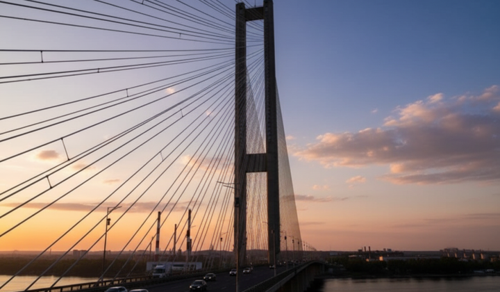 Обмеження руху на Південному мосту в Києві
