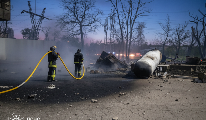 Пожар на АЗС в Краматорске