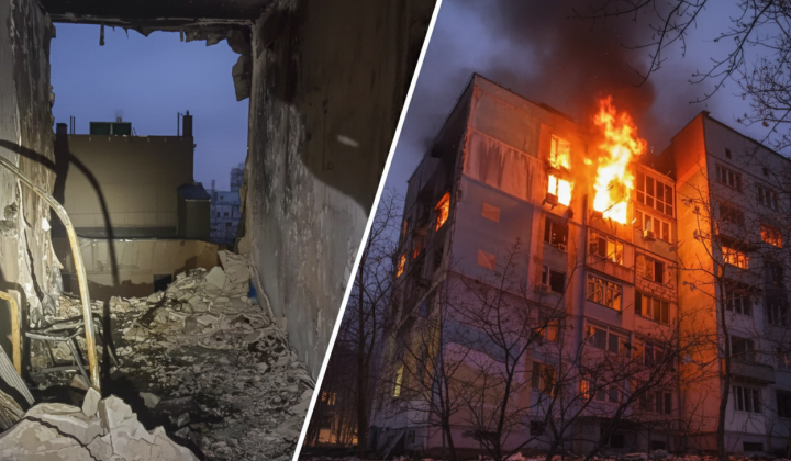 Поврежденные здания и порт в Одессе