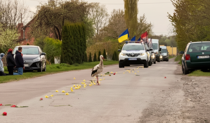 Лелека з'явився під час похорону
