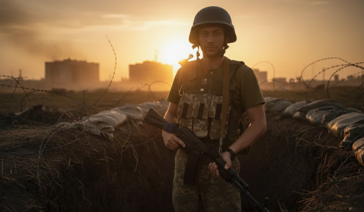 Військовий під час інтерв'ю