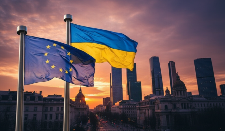 Прапори Франції та Німеччини з гербами