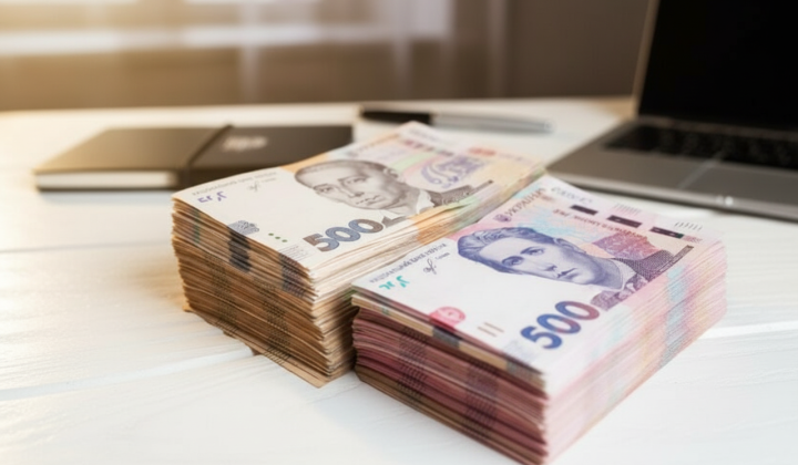 Ukrainian businessperson counting money