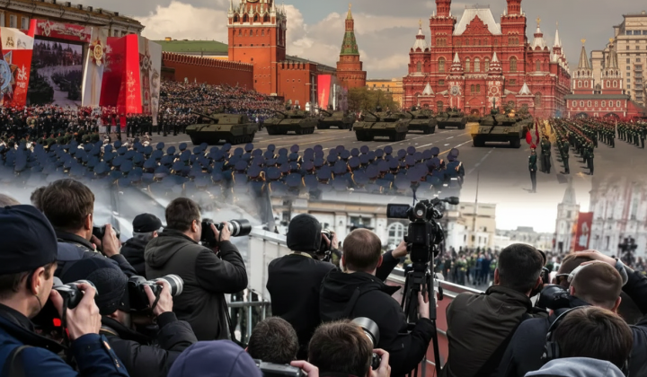 Журналисты на параде 9 мая