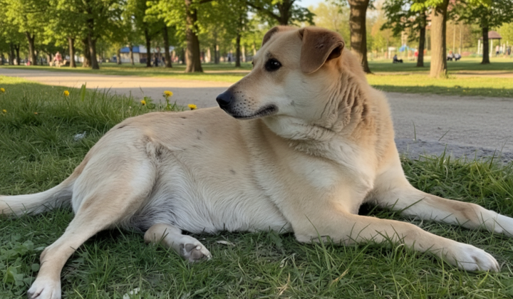 Stray dog singing the anthem