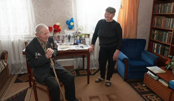 Старий ветеран війни отримує пенсію
