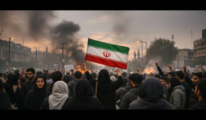 Iranian politician speaking at press conference