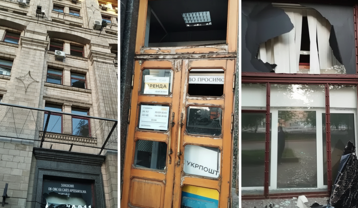 Удар по центру Києва: пошкоджено Головпоштамт, театр опери та Інститут літератури