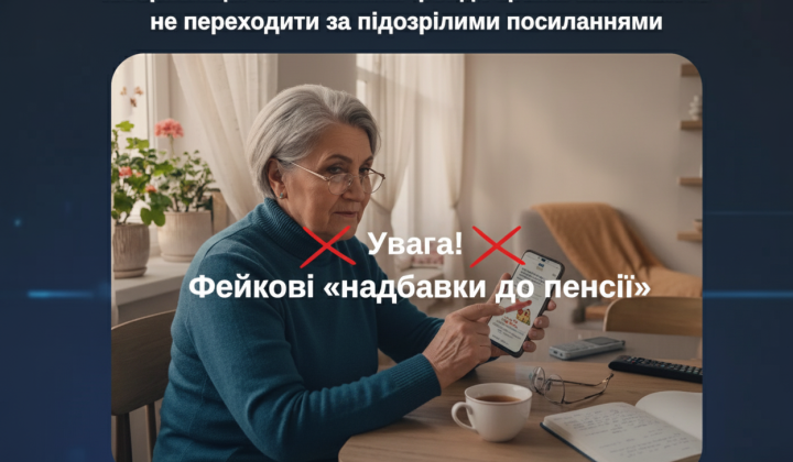 Попередження про фішингову схему у виплатах пенсій