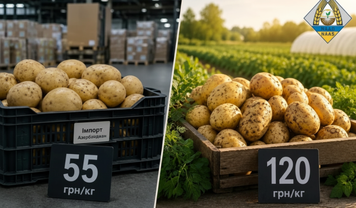 Young Ukrainian potatoes in the field