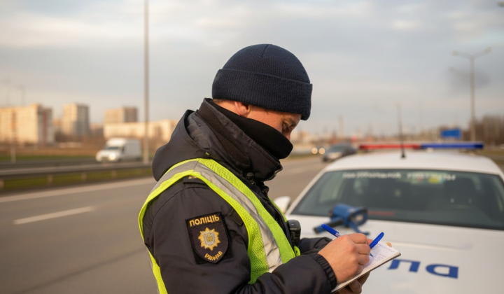Поліція перевіряє авто на дорозі