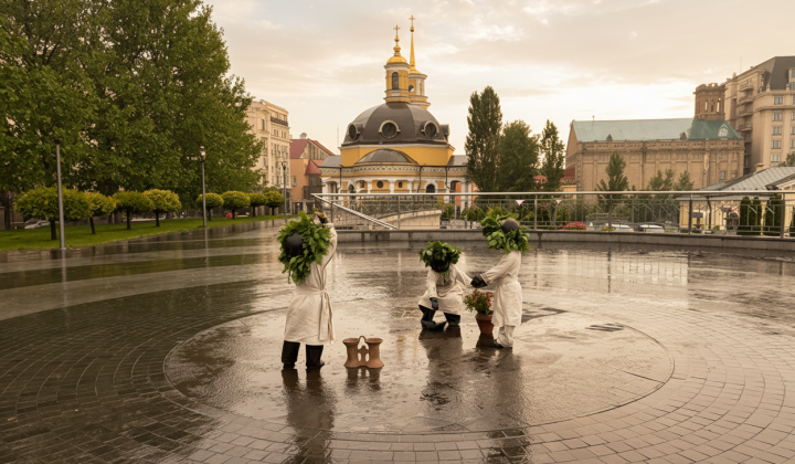 Основатели Киева в трипольских костюмах