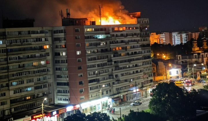 Russian drone on residential building