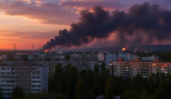 Fire at oil refinery plant in Saratov