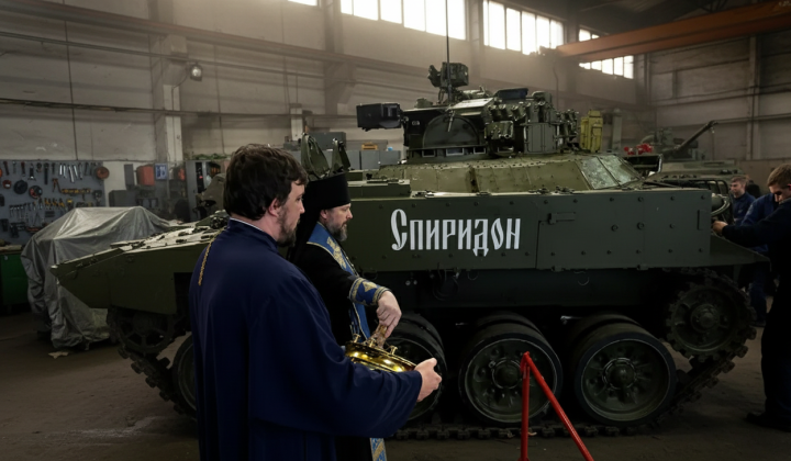 Russian “Terminator” with Putin's gadgets