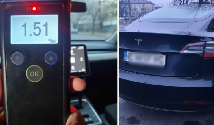 П'яний водій Mercedes викрадає Tesla
