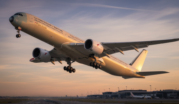 Самолет A350-1000ULR в полете