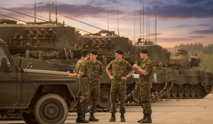 Troops preparing for action near the border