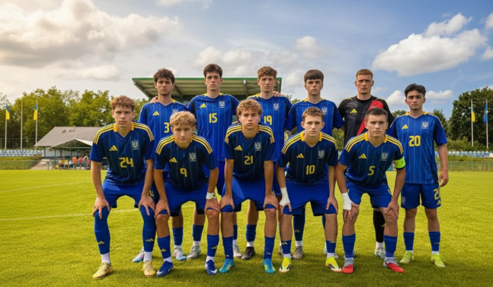 Ukraine U-18 national team playing against Norway