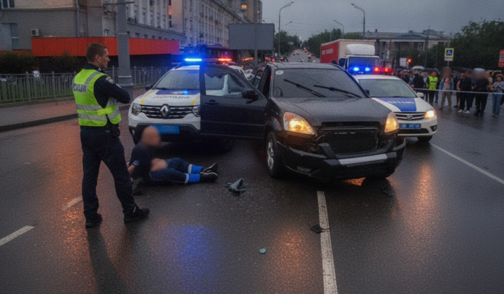 Автоприключение в Киеве: водитель без прав протаранил полицейские