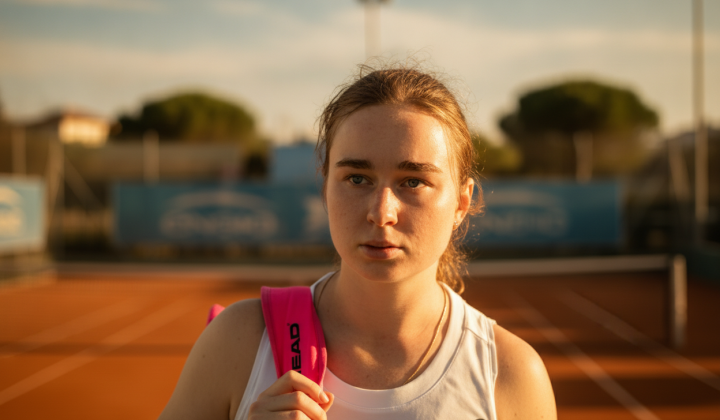 Ukrainian tennis player hits world's racket