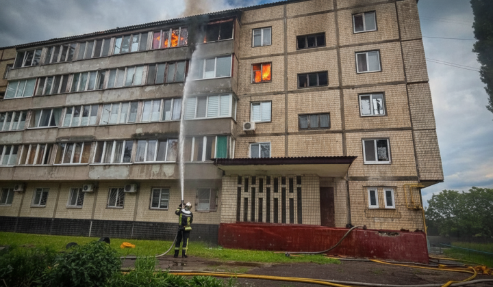 Fire in a multi-storey building in Kiev region