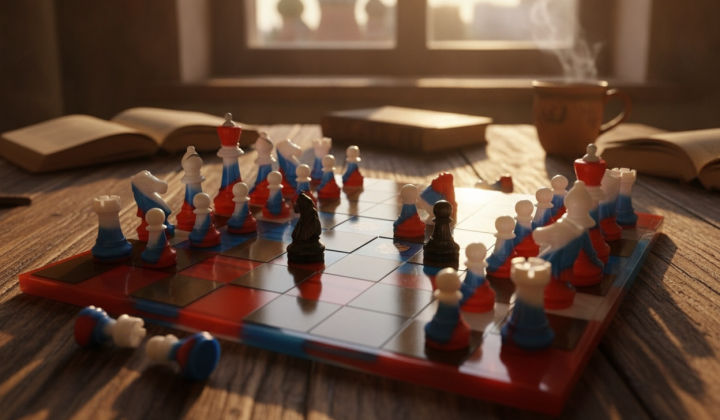 FIDE emblem on a chessboard background