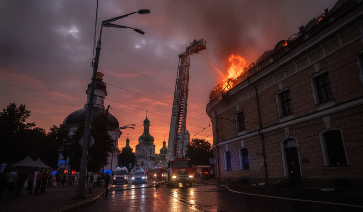 Горить Успенський собор у Києво-Печерській лаврі