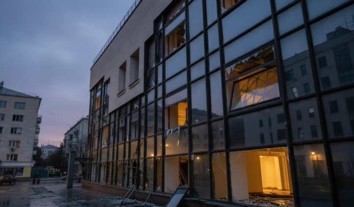 Вогонь посеред ночі у місті