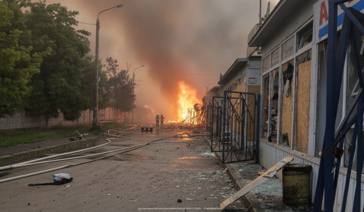 Night attack by RF destroyed antique market and damaged Lavra