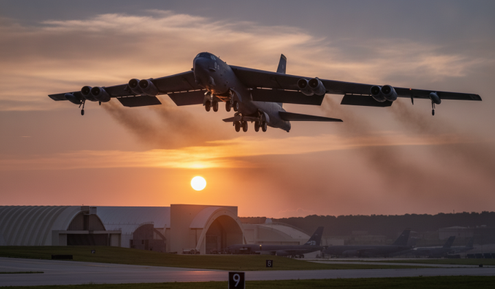Военный самолет B-52, разбившийся