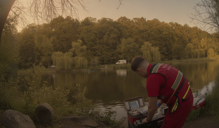 Rescuers saved a drowning man in Kiev