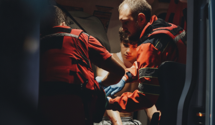 Medics answering emergency calls in Kyiv