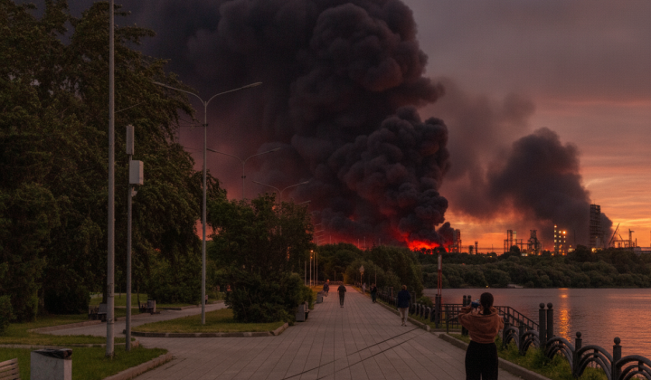Ukrainians celebrate fires in Moscow