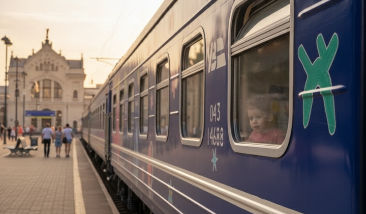 Children's carriages in Ukrzaliznytsia train