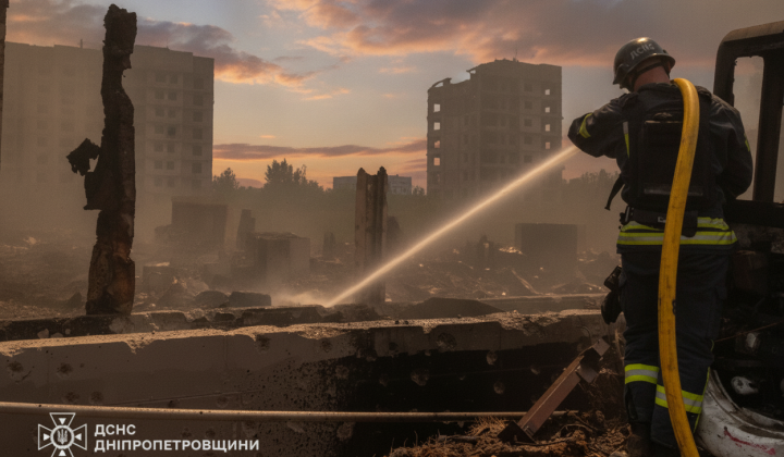 Patrol police flying over Kryvyi Rih