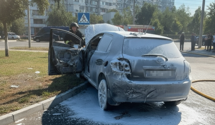 Два автомобілі загорілися в результаті вибуху