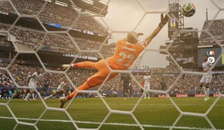 FIFA logo on the background of a football field