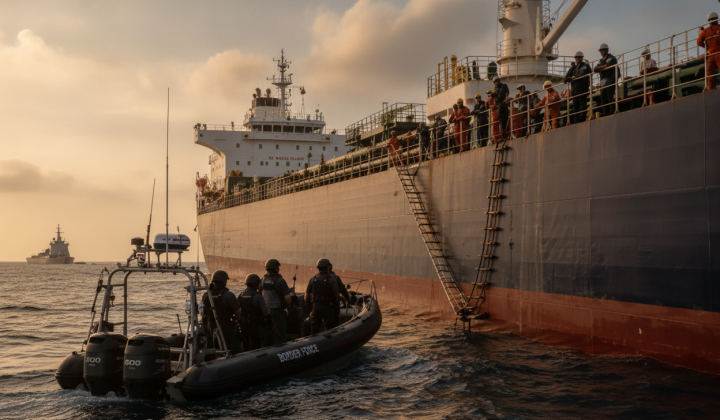 Image of oil auction from captured tanker