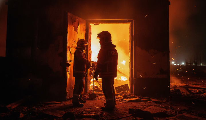 Over 100 rescuers extinguish fire in Kyiv