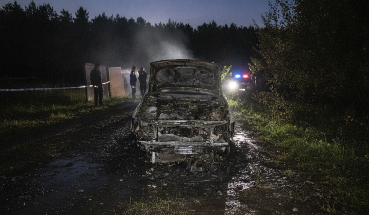 Палений автомобиль ВСУ на Хмельницкой области