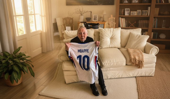 96-year-old woman rejoices at gift from the French national team