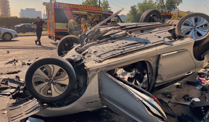 Car crash involving five vehicles near Kyiv