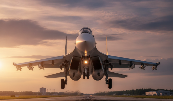 Истребители Су-30 на аэродроме в Крыму
