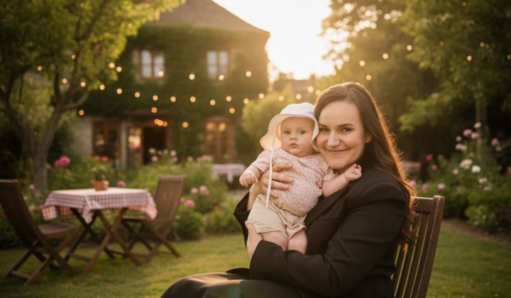 Culture Minister with her baby at the conference