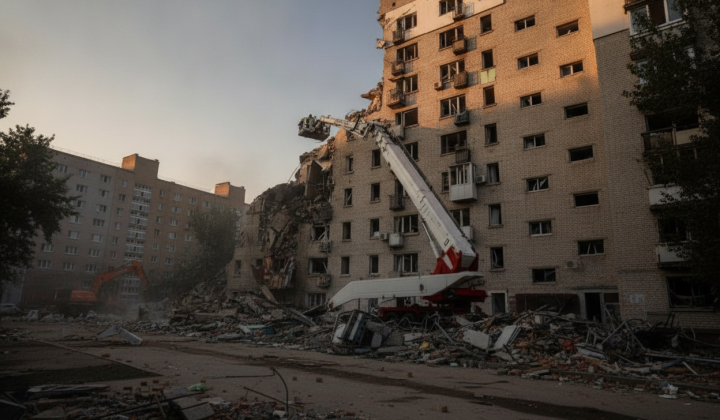 Zelensky near missile strike in Kyiv