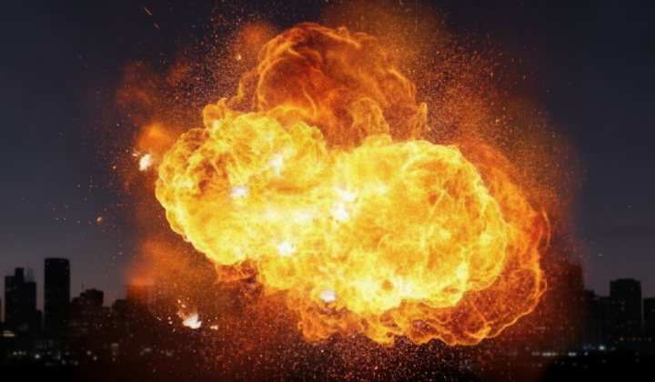 Explosions at airfields during the night