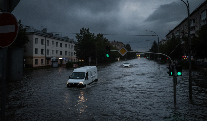 Hailstorm in Vyshhorod: cars on the streets